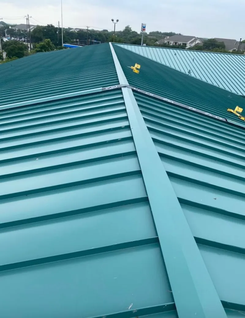 Green commercial metal roof ridge and valley for Metal Roof Repair in West Monroe